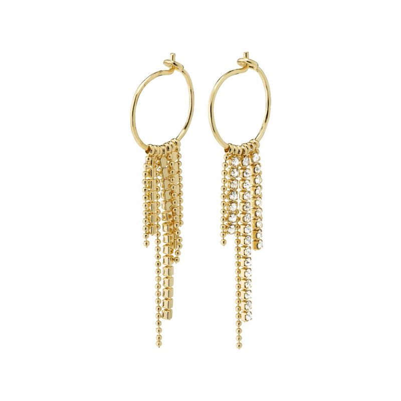 Pilgrim Maja Crystal Waterfall Hoop Earrings image number 0